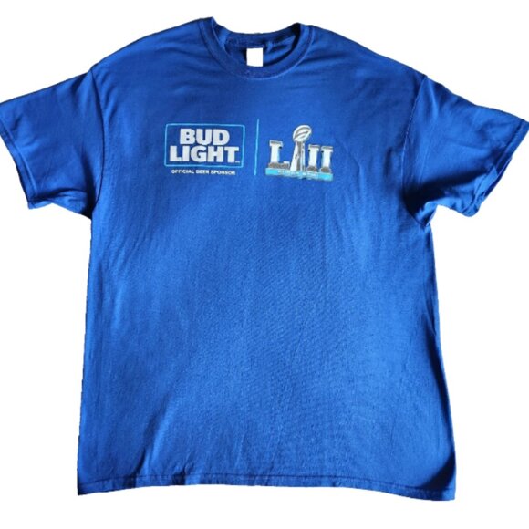 Superbowl LIII t-shirt Men's XL Bud Light Beer Promotional New Short Sleeve - Picture 1 of 10